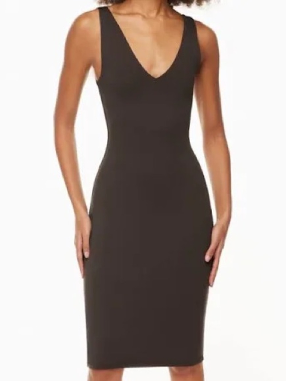 Babaton Women’s V-Neck Stretch Slip Dress - Chocolate Brown